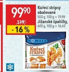 Kuřecí stripsy mražené Nowaco