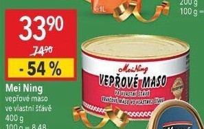 Maso vepřové ve vlastní šťávě Meining