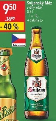 Pivo světlý ležák 11° Svijanský Máz Svijany
