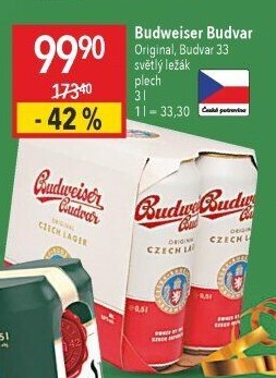 Pivo světlý ležák B: Original Budweiser Budvar