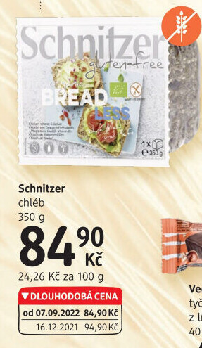 Chléb bez lepku Schnitzer