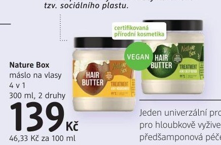 Máslo na vlasy Nature box