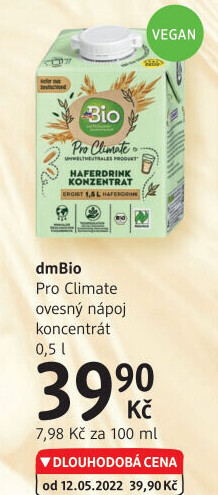 Nápoj ovesný Pro Climate dm Bio