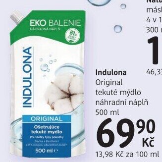 Tekuté mýdlo Indulona - náhradní náplň