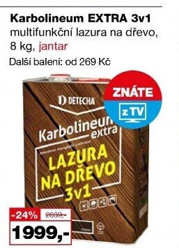 Impregnační nátěr na dřevo Karbolineum Extra 3v1 Detecha