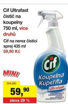Čistič koupelen Cif Ultrafast