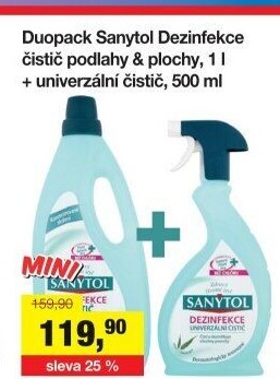 Dezinfekční univerzální čistič na podlahy + Sprej Sanytol