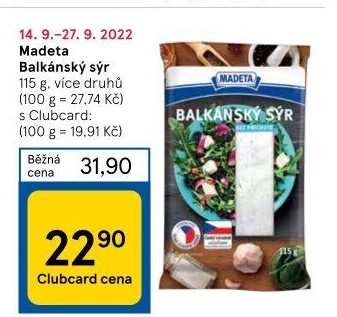 Balkánský sýr Madeta