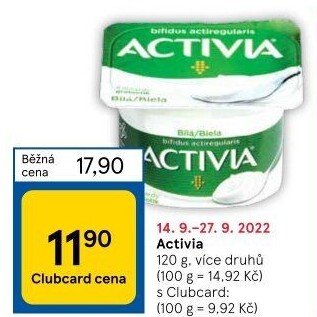 Bílý jogurt Activia Danone