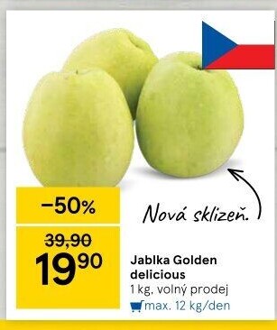 Jablka Golden Delicious