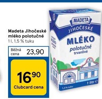 Mléko trvanlivé Jihočeské Madeta - 1,5% polotučné