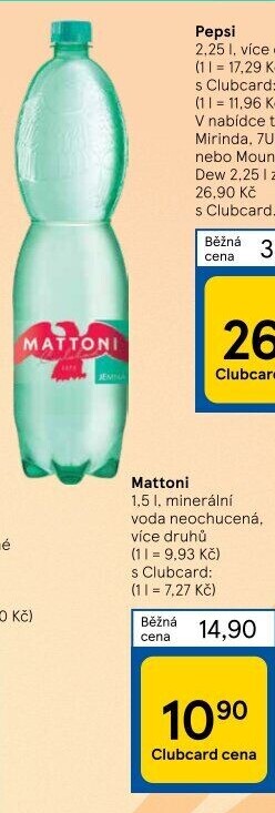 Přírodní voda Mattoni
