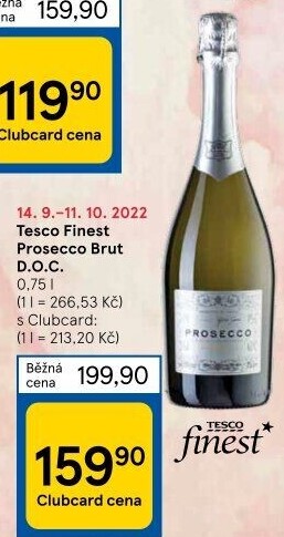 Prosecco brut DOC Tesco finest