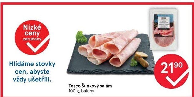 Salám šunkový Tesco