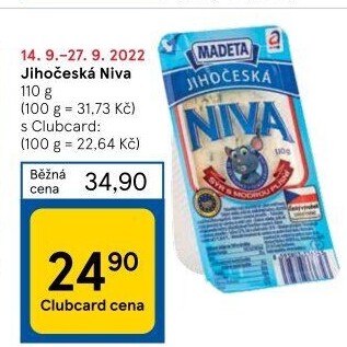 Sýr Niva Jihočeská 50% Madeta
