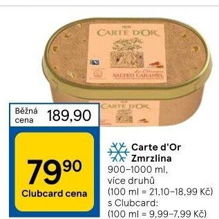 Zmrzlina ve vaničce Carte D'