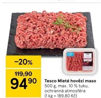 Hovězí mleté maso Tesco