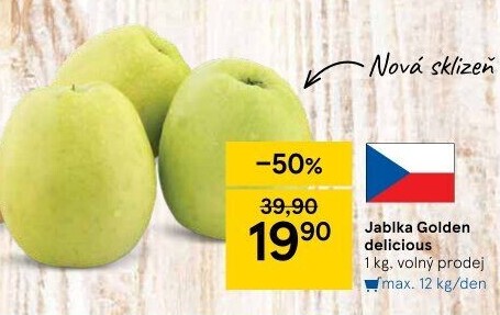 Jablka Golden Delicious