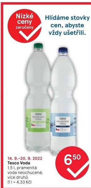 Přírodní voda Tesco