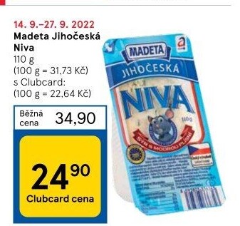 Sýr Niva Jihočeská 50% Madeta