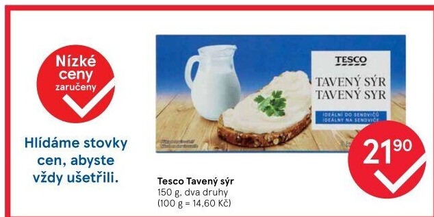 Sýr tavený Tesco