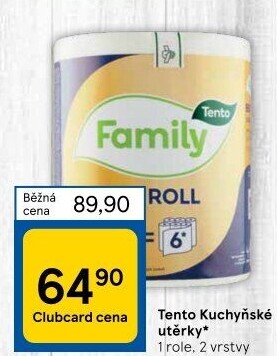 Utěrky kuchyňské 2vrstvé Family Big roll Tento