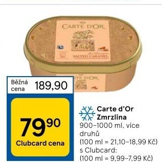 Zmrzlina ve vaničce Carte D'