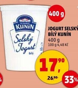Bílý jogurt selský Kunín