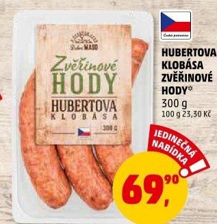 Klobása Hubertova Zvěřinové hody Dobré maso