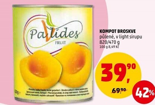 Kompot broskve Pavlides