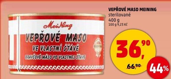 Maso vepřové ve vlastní šťávě Meining