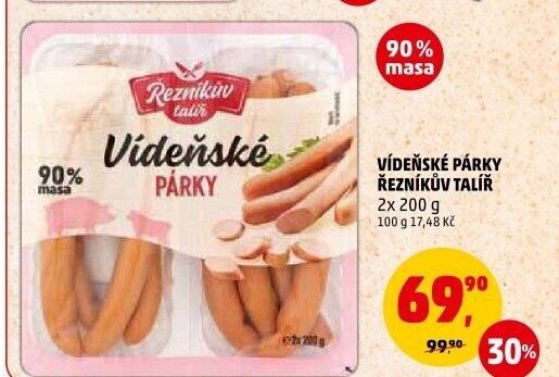 Párky vídeňské Řezníkův talíř