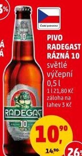 Pivo světlé výčepní Rázná 10° Radegast