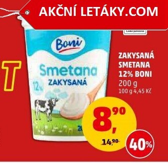 Smetana zakysaná Boni 12%