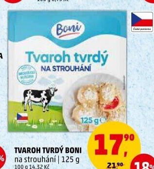 Tvaroh tvrdý na strouhání Boni