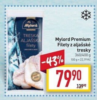Aljašská treska filety mražená Premium Mylord