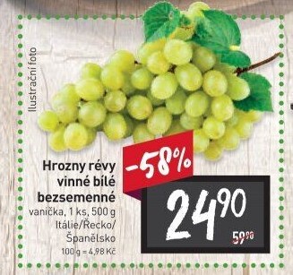 Hrozny bílé bezsemenné