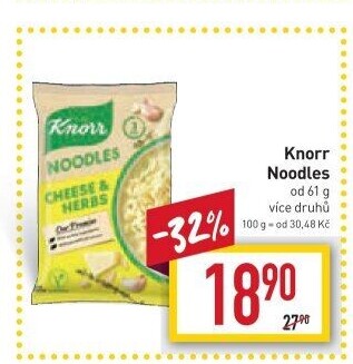 Instantní polévky nudlové Noodles Knorr
