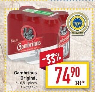 Pivo světlé výčepní Originál 10° Gambrinus