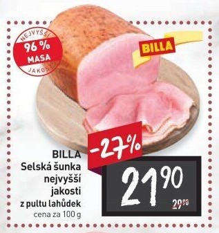 Šunka selská nejvyšší jakosti Billa