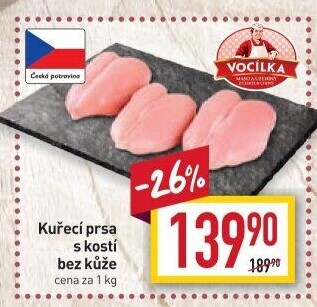 Kuřecí prsa s kostí Vocílka