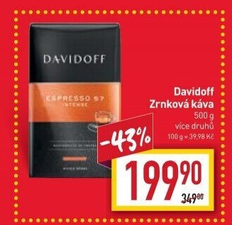 Zrnkové kávy Davidoff
