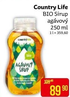 Agávový sirup Bio Country Life