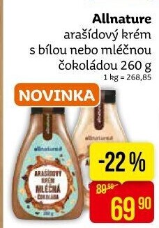 Arašídový krém Allnature