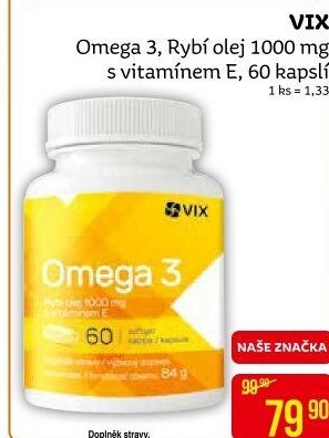Doplněk stravy Omega 3 + E VIX