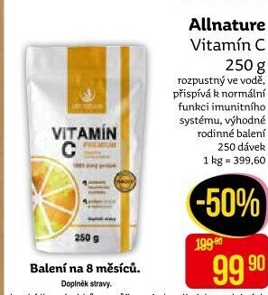 Doplněk stravy Vitamín C Allnature