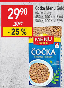 Čočka velkozrnná Menu Gold
