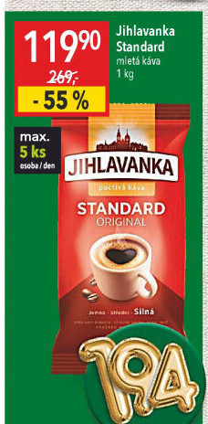 Mletá káva Standard Jihlavanka