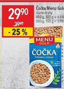 Čočka velkozrnná Menu Gold