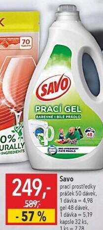 Prací gel bez chloru Savo
